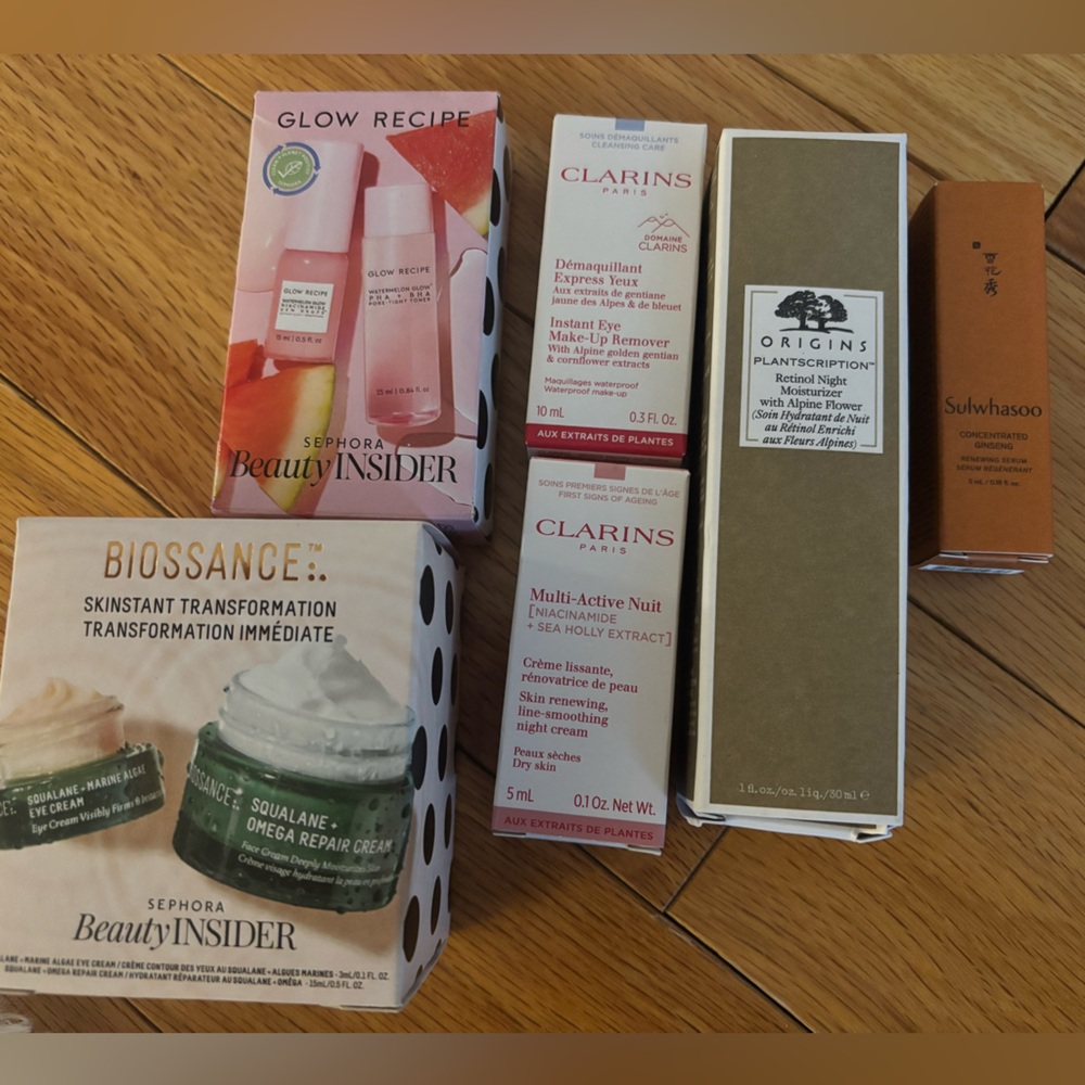 New, Clarins& Origins& Biossance etc skin care set